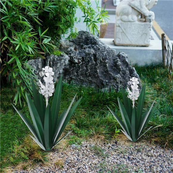 2pcs Tequila Rustic Sculpture DIY MetalAgave Plant Home Decor Rustic HandPainted - Picture 4 of 6